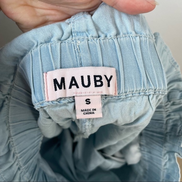 Mauby Paperbag Waist Light Blue Shorts - Picture 5 of 10